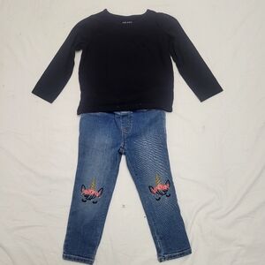 Size 3T Gap Jeans With Black Top